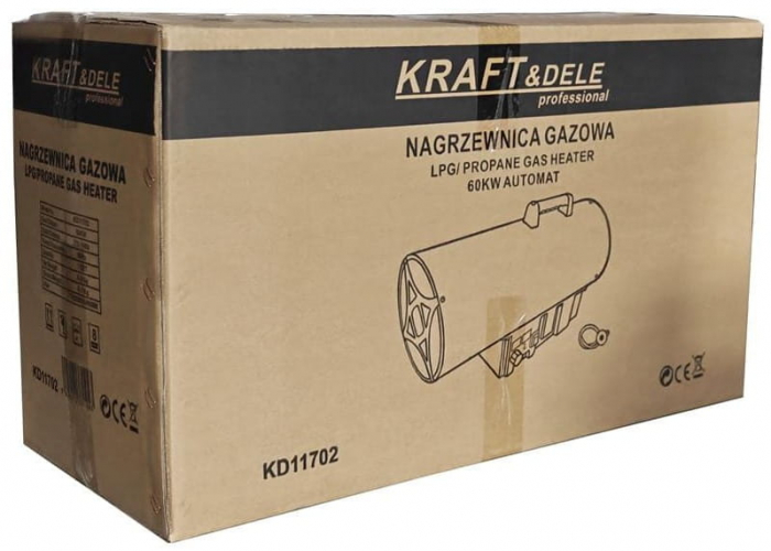 Incalzitor industrial pe gaz tun aer cald caldura 60kW + Termostat + Reductor (KD11702) [14]