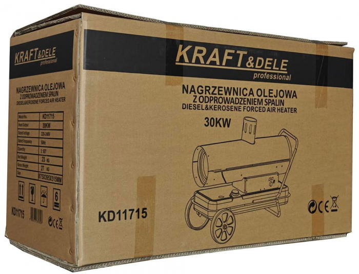 Incalzitor industrial pe ulei motorina tun aer cald caldura 30kW + Termostat (KD11715) [3]