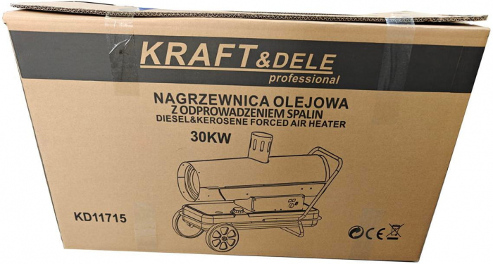 Incalzitor industrial pe ulei motorina tun aer cald caldura 30kW + Termostat (KD11715) [9]