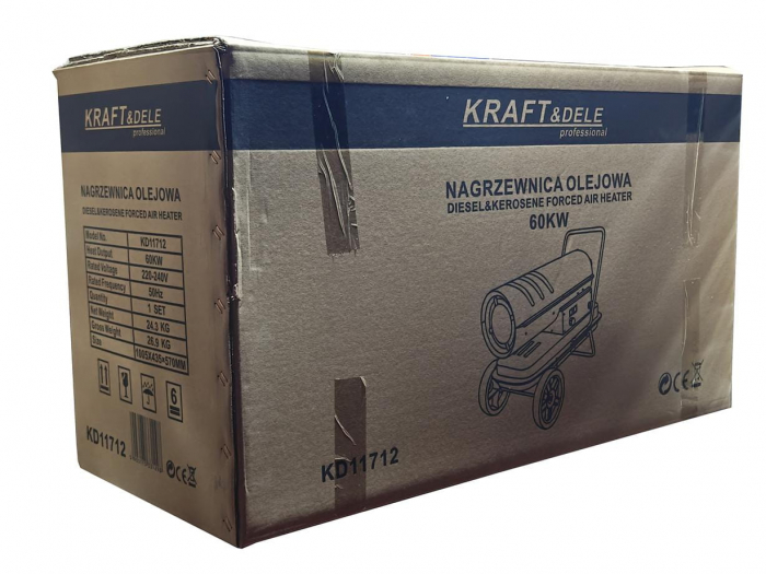 Incalzitor industrial pe ulei motorina tun aer cald caldura 60kW + Termostat (KD11712) [6]