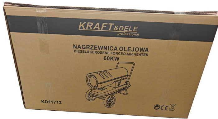 Incalzitor industrial pe ulei motorina tun aer cald caldura 60kW + Termostat (KD11712) [3]