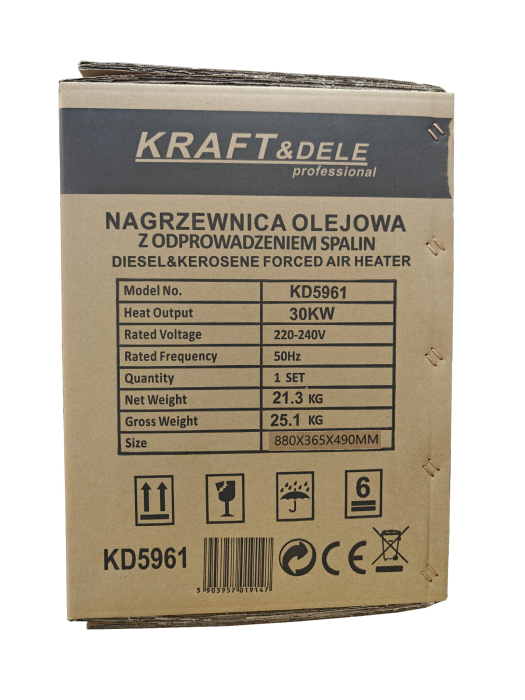Incalzitor pe ulei 30kW cu ventilator si termostat pentru hale si ateliere (KD5961) [16]
