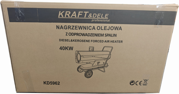 Incalzitor pe ulei 40 kW cu evacuare gaze si termostat pentru hale si spatii mari (KD5962) [11]