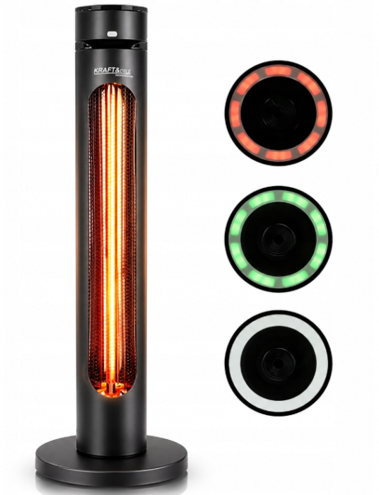 Incalzitor radiant electric 2500W fibra carbon IP65 telecomanda oscilatie 8 trepte LED (KD6502) [2]