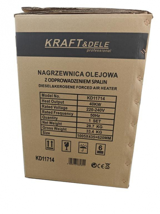 Incalzitor industrial pe ulei motorina tun aer cald caldura 35kW + Termostat (KD11714) [6]