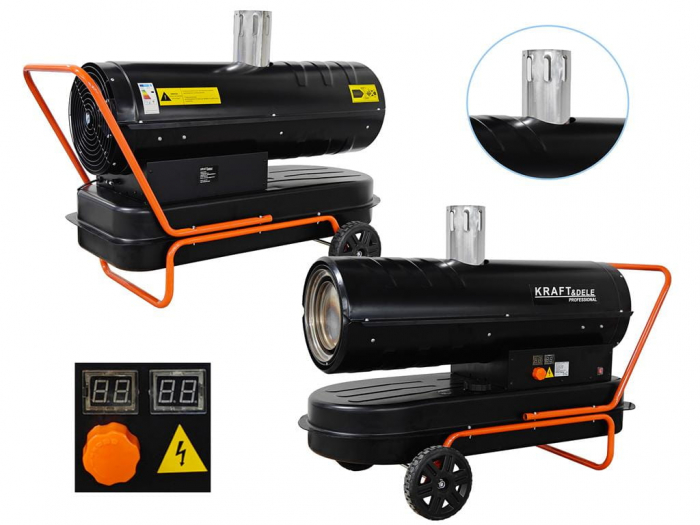 Incalzitor industrial pe ulei motorina tun aer cald caldura 35kW + Termostat (KD11714) [9]