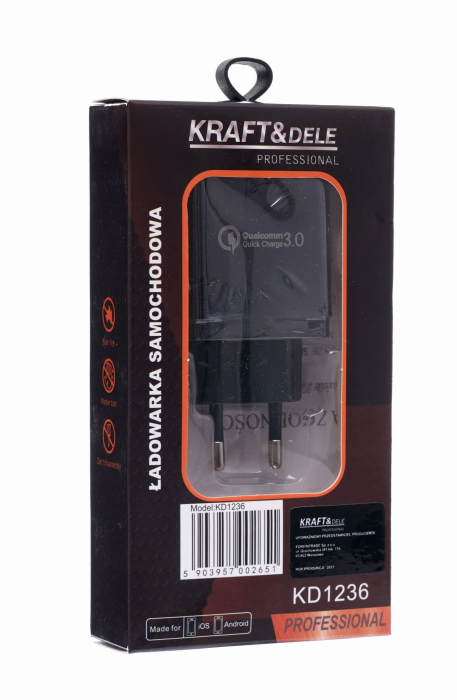 Încărcător de rețea 230V QUICK CHARGE 3.0 (KD1236) [2]