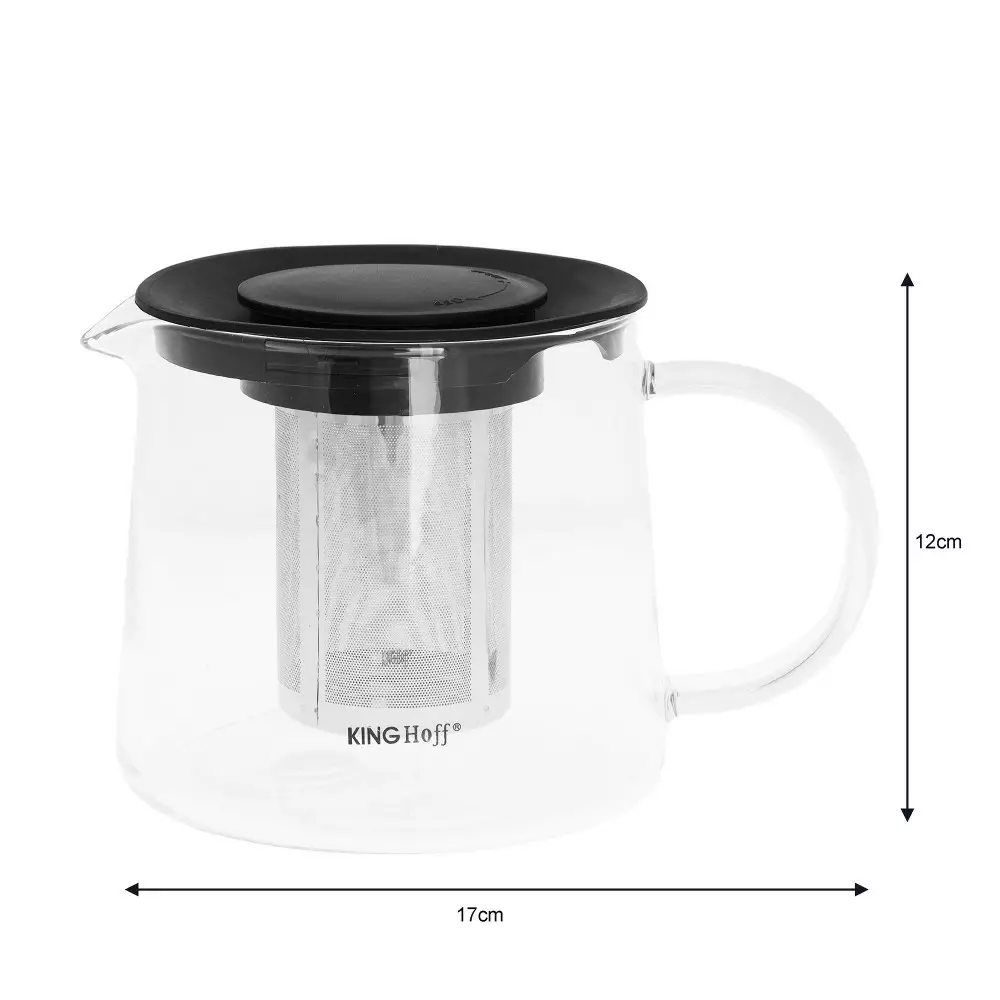 Infuzor ceai recipient sticla si filtru otel inoxidabil capacitate 1l (KH-4844) [2]