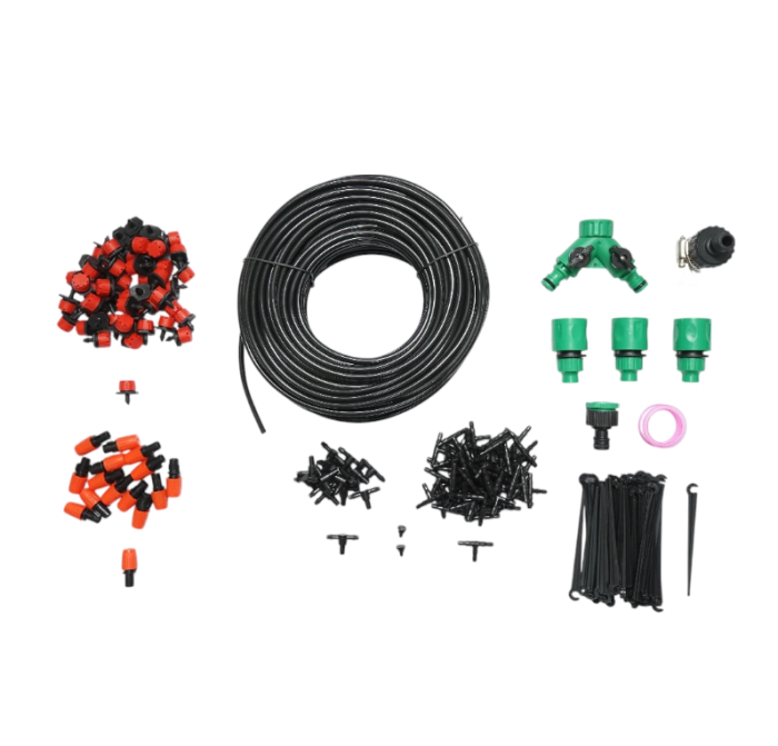 Kit complet irigare prin picurare si pulverizare cu furtun 50m, duze, conectori, tije de fixare 201 piese (DISPH45) [1]
