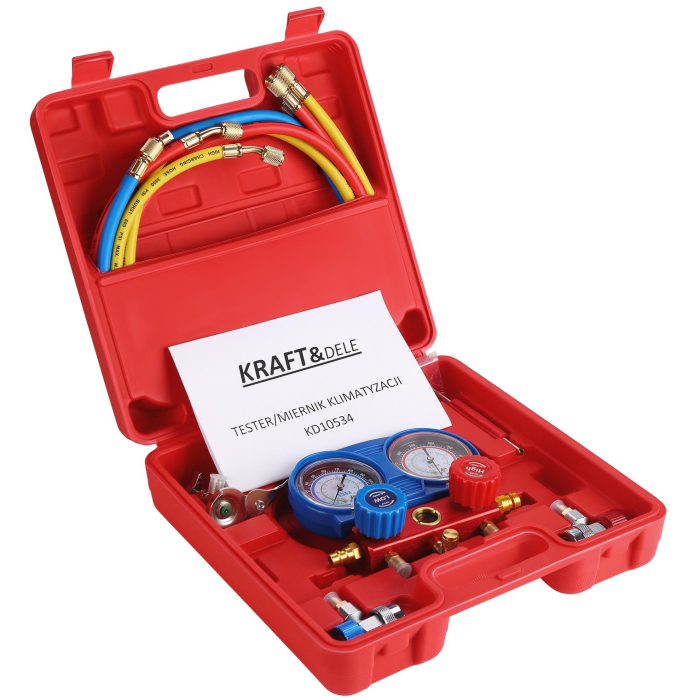 Trusa tester presiune verificare incarcare freon clima AC aer conditionat [11]