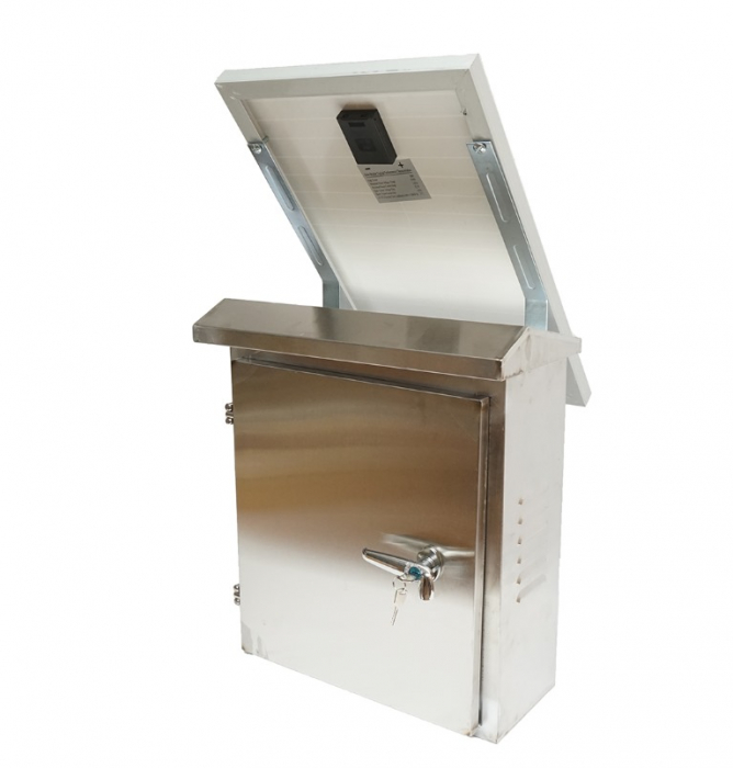 Kit pachet gard electric 12 Joule 12 220V 1000m cu kit fotovoltaic panou solar 30W baterie 12V 12Ah cutie din inox (BK87633-1000(-30W-12Ah)) [4]