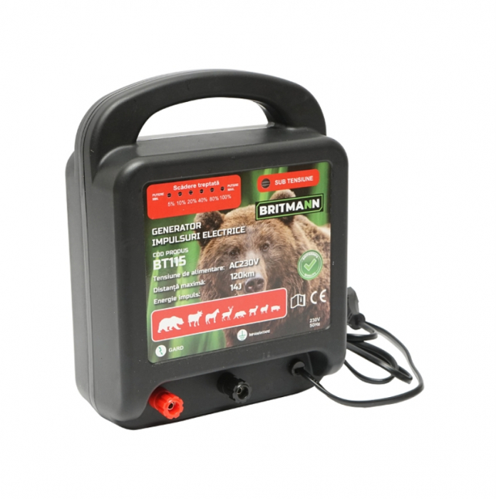 Kit pachet gard electric 14 Joule 220V fir 1000m 100 izolatori + accesorii (BT115-1000-04-01) [10]