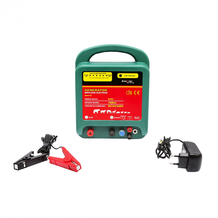 Kit pachet gard electric 6.5 Joule 12 220V panou baterie 7ah fir 1000m (BK92718-1000-03-7ah) [4]