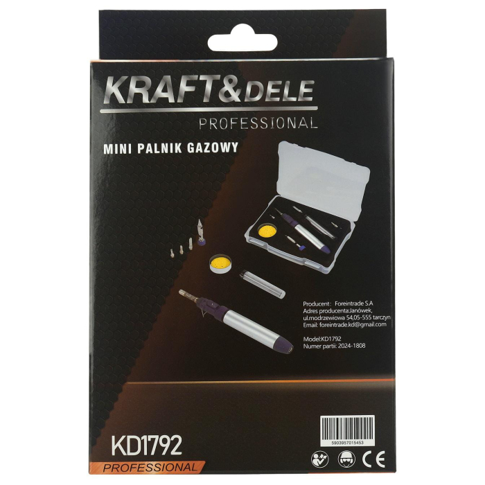 Kit pistol de lipit cositorit fludor cu gaz 1300°C 12ml + accesorii (KD1792) [13]