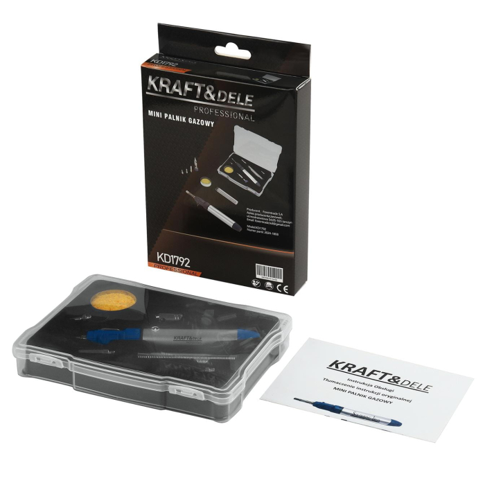 Kit pistol de lipit cositorit fludor cu gaz 1300°C 12ml + accesorii (KD1792) [14]