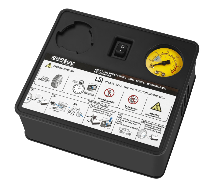 Kit reparare anvelope cu compresor 12V si lichid etansant 450 ml (KD12703) [7]