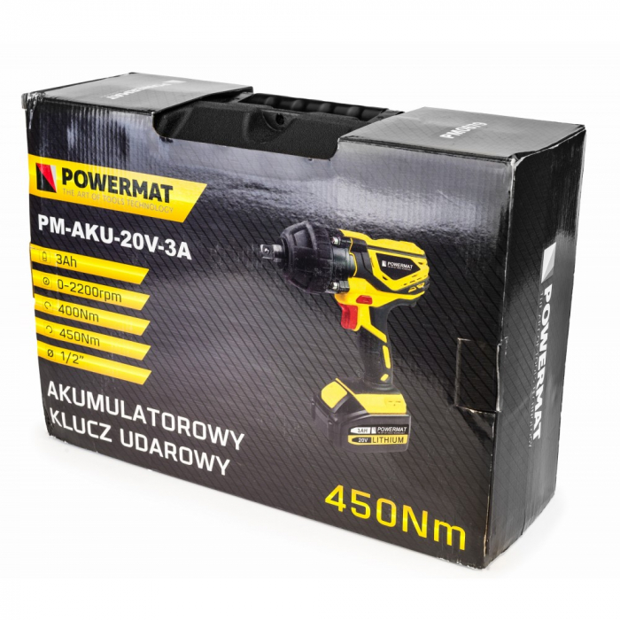 Pistol cheie cu impact acumulator 450NM 20V 3ah masina insurubat desfacut (PM0679) [6]