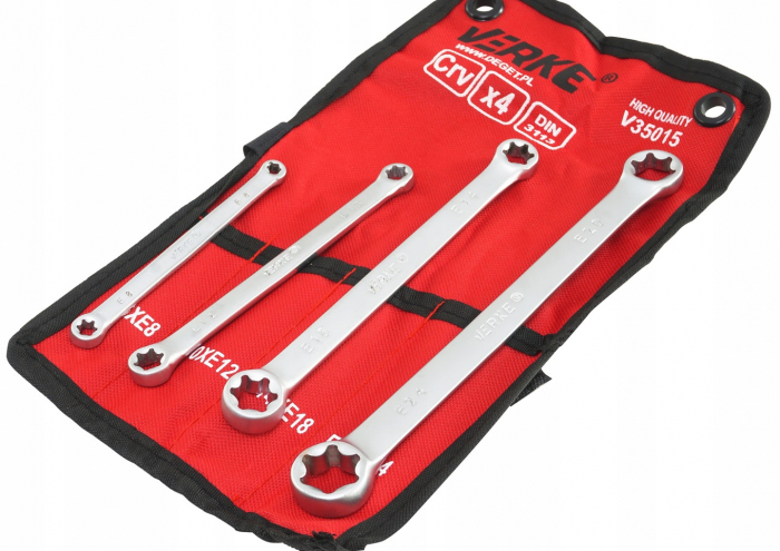 Set 4 chei inelare tip torx E6-E24 4bucati piese Chrome-Vanadium Cr-V (V35015) [6]