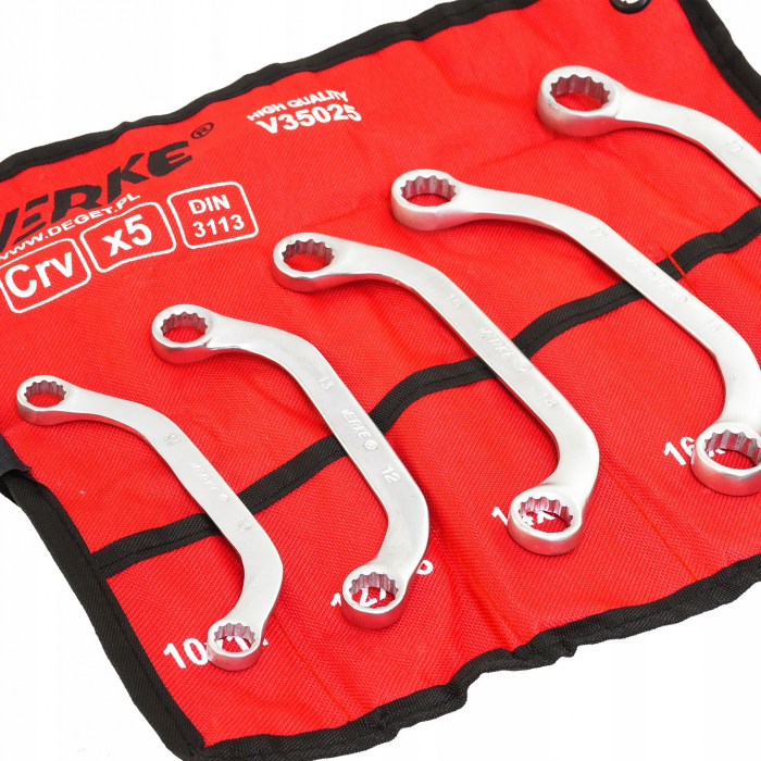 Set 5 chei inelare tip C 10-19mm 5bucati piese Chrome-Vanadium Cr-V (V35025) [4]