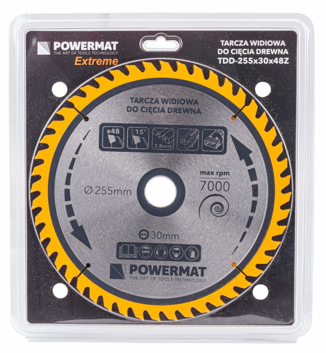 Lamă de ferăstrău din carbură pentru lemn 255x30 48z PM0898 (TDD-255x30x48) [5]