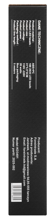 Lampa LED de lucru pentru atelier cablu 5m magnet 20 W 100 leduri (KD3491) [11]