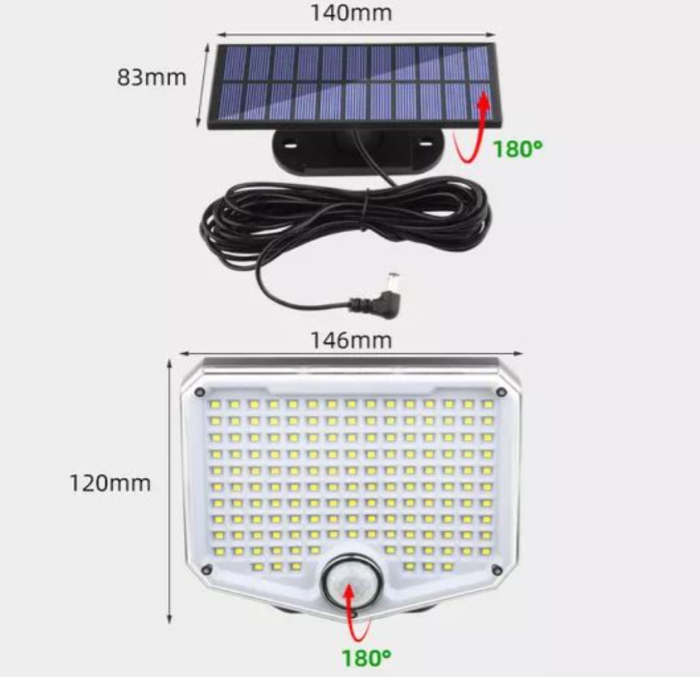 Lampa LED solara 8W cu telecomanda baterie 2000mAh 210 LED IP65 DISMD69 (BK69960) [4]