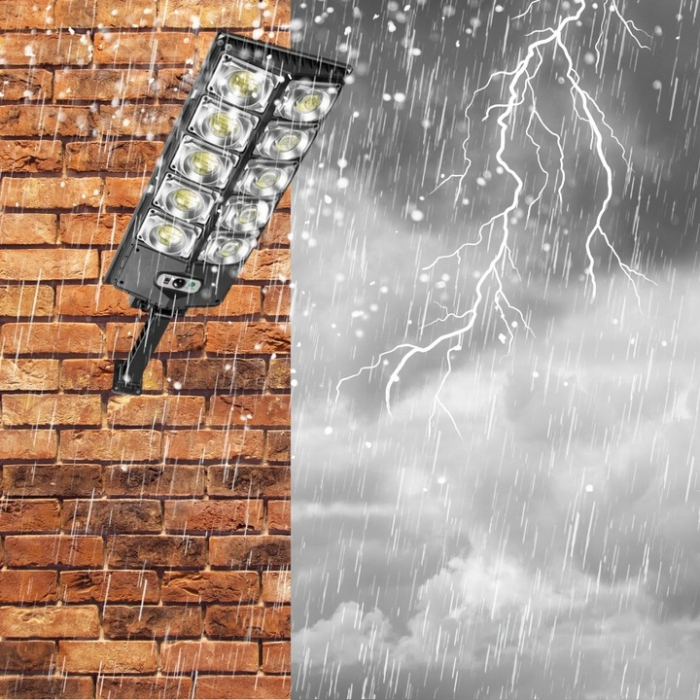 Lampa LED solara dubla exterior 800W senzor telecomanda baterie + suport (B5800) [13]