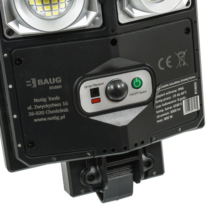 Lampa LED solara dubla exterior 800W senzor telecomanda baterie + suport (B5800) [6]
