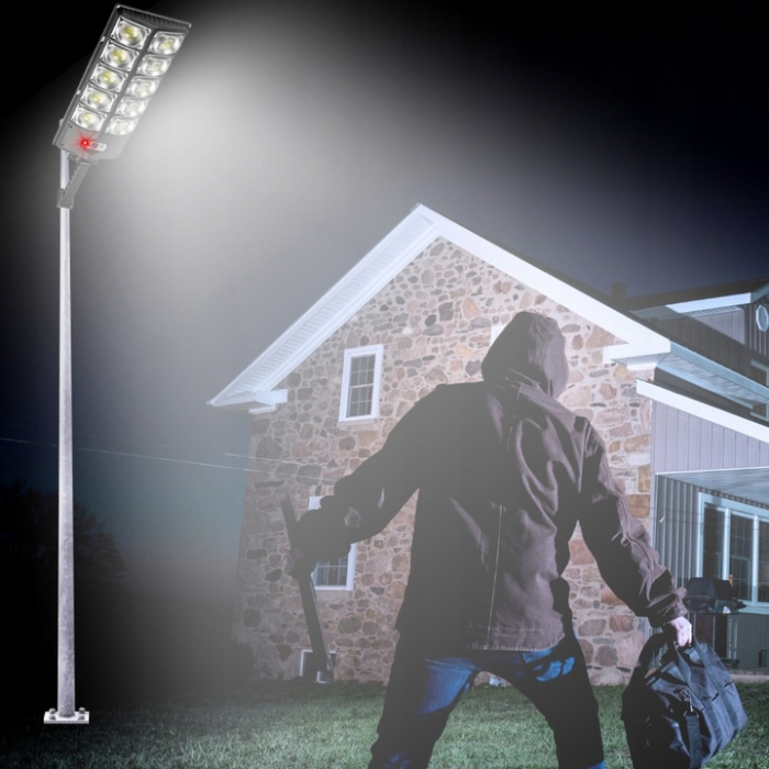 Lampa LED solara dubla exterior 800W senzor telecomanda baterie + suport (B5800) [2]
