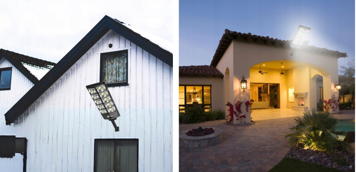 Lampa LED solara dubla exterior 800W senzor telecomanda baterie + suport (B5800) [8]