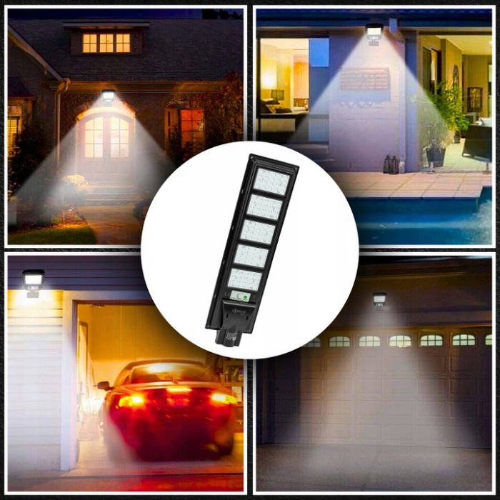 Lampa LED solara exterior 1800W cu senzor telecomanda baterie 10Ah + suport (B5805) [3]