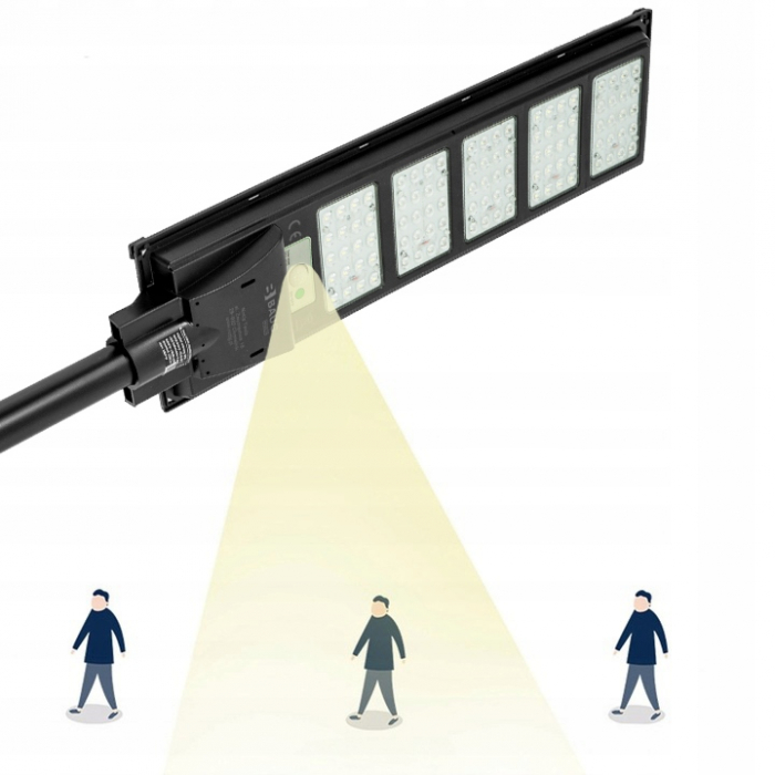 Lampa LED solara exterior 1800W cu senzor telecomanda baterie 10Ah + suport (B5805) [11]