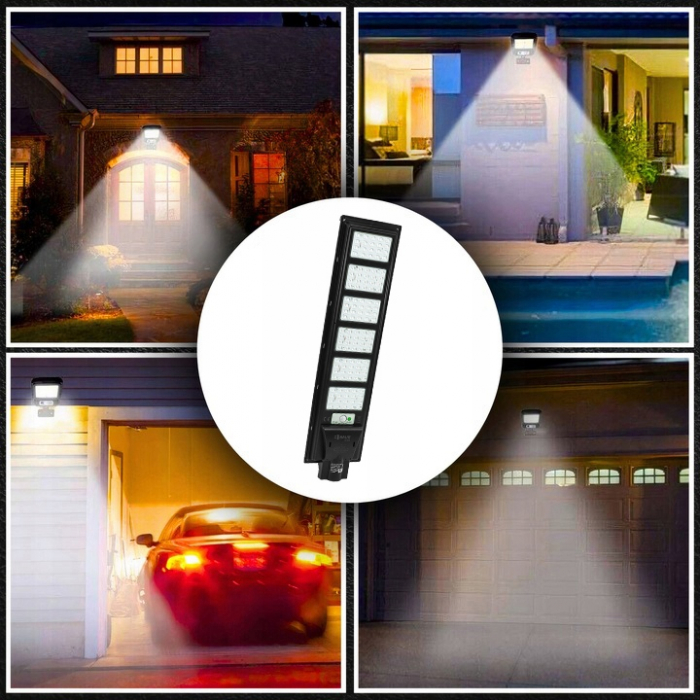 Lampa LED solara exterior 2200W cu senzor telecomanda baterie 12Ah + suport (B5806) [14]