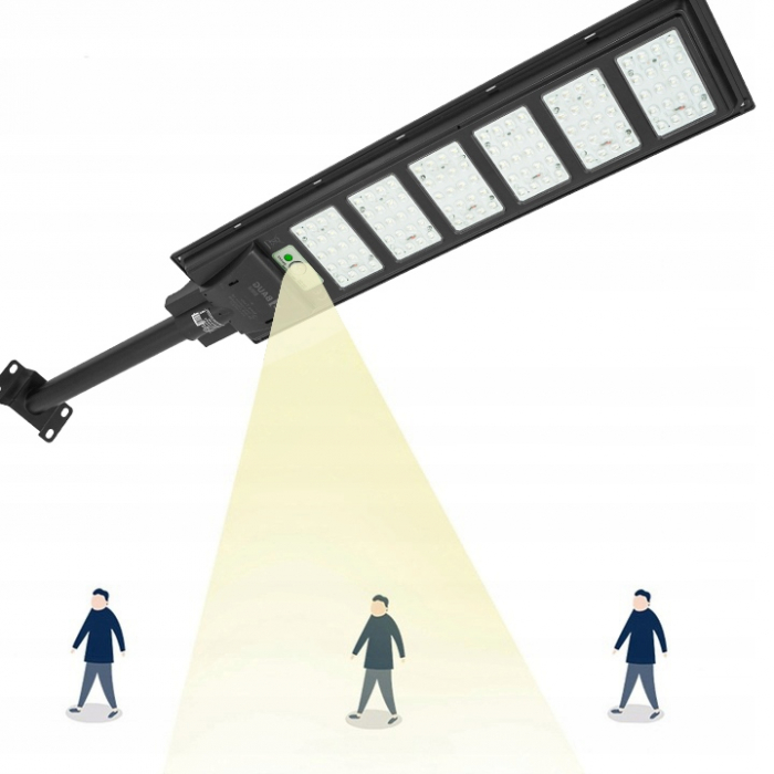 Lampa LED solara exterior 2200W cu senzor telecomanda baterie 12Ah + suport (B5806) [5]