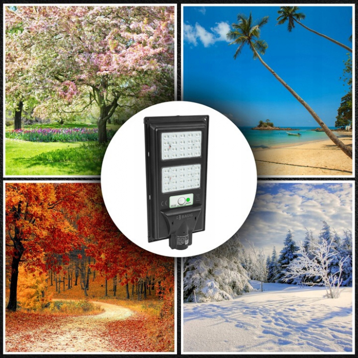 Lampa LED solara exterior 600W cu senzor telecomanda baterie 5Ah + suport (B5802) [13]