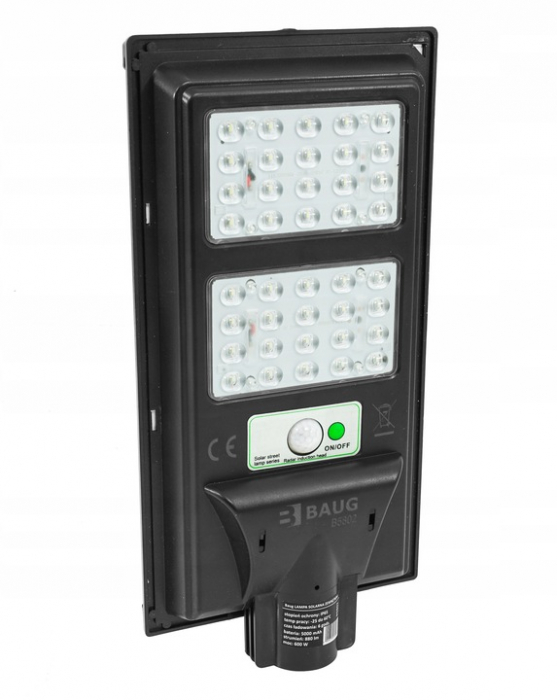 Lampa LED solara exterior 600W cu senzor telecomanda baterie 5Ah + suport (B5802) [7]