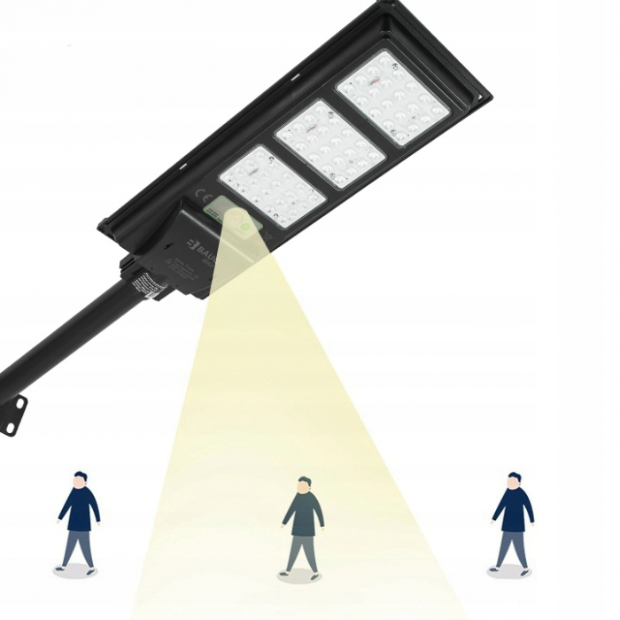 Lampa LED solara exterior 800W cu senzor telecomanda baterie 6Ah + suport (B5803) [6]
