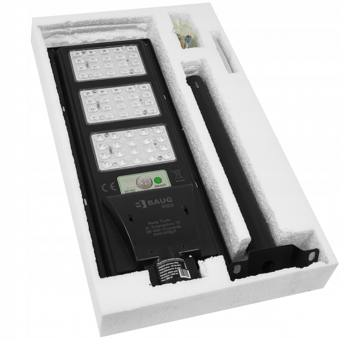 Lampa LED solara exterior 800W cu senzor telecomanda baterie 6Ah + suport (B5803) [11]