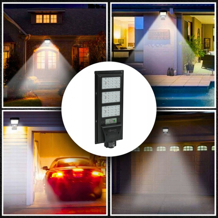 Lampa LED solara exterior 800W cu senzor telecomanda baterie 6Ah + suport (B5803) [16]