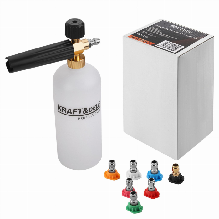Lance pistol spumare spuma activa 1L pentru aparat de spalat cu presiune + 7 duze (KD1270) [3]