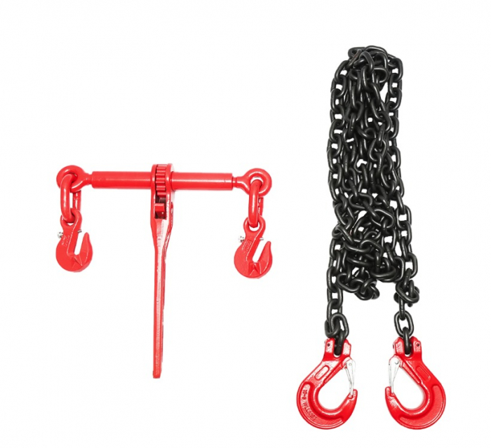 Lant ancorare utilaje grele dispozitiv tensionare pe clichet 6.3T lungime lant 4m 10mm DISFW04 (BK92732) [3]