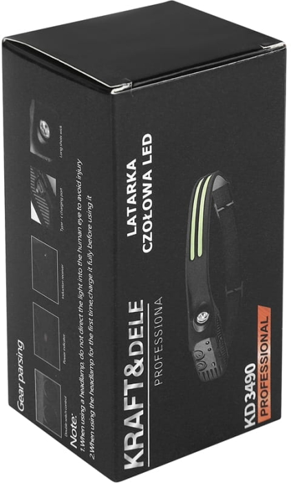 Lanterna frontala LED frontal si lateral incarcare USB, baterie 1200 mAH (KD3490) [11]