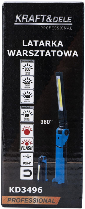 Lanterna lampa inspectie LED 1000LM baterie 2.5Ah de mana talpa magnetica (KD3496) [13]