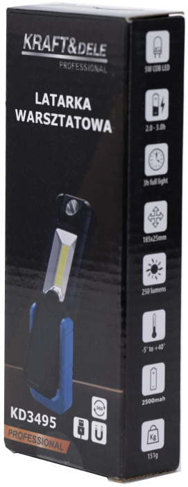 Lanterna lampa inspectie LED 250LM baterie 2.5Ah de mana talpa magnetica (KD3495) [10]