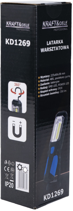 Lanterna lampa inspectie LED 350LM de mana talpa magnetica (KD1269) [15]
