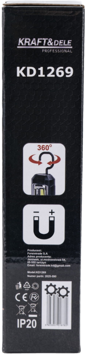 Lanterna lampa inspectie LED 350LM de mana talpa magnetica (KD1269) [16]