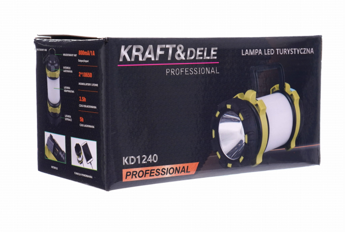 Lanterna T6 LED cu acumulator 3A 3000mAh lumini laterale 240m (KD1240) [12]