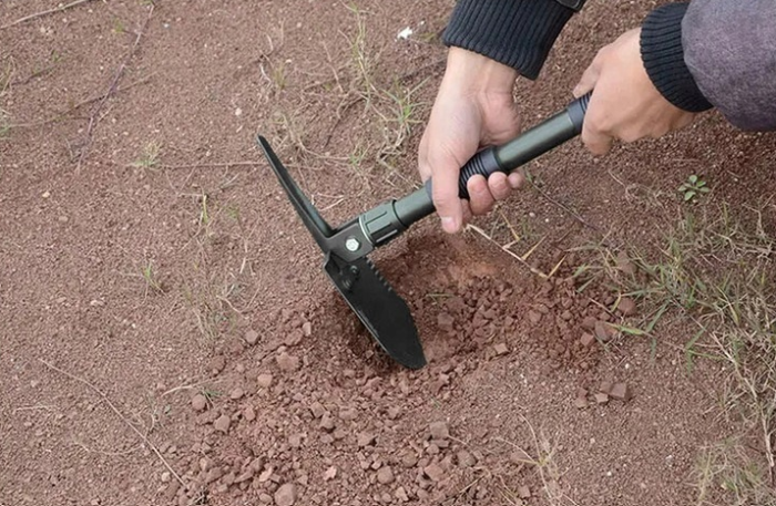 Lopata pliabila multifunctionala 4 in 1 pentru camping, cu tarnacop, fierastrau si desfacator de sticle (V86627) [13]