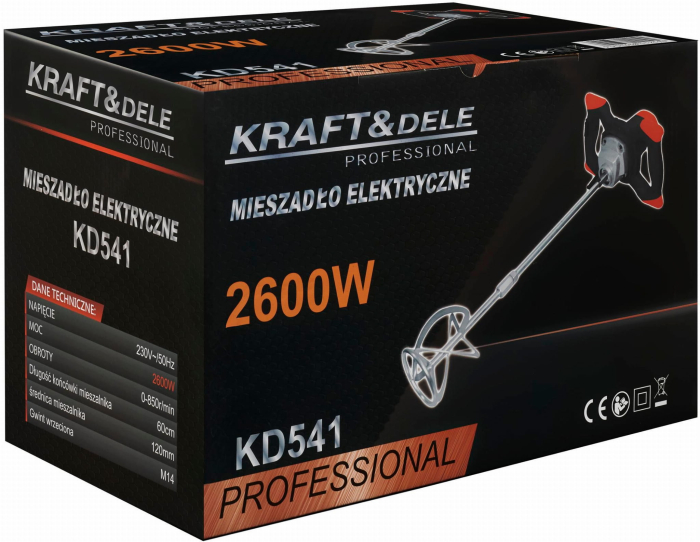 Malaxor, mixer 2600W, masina amestecat, amestecator mortar vopsea (KD541) [17]