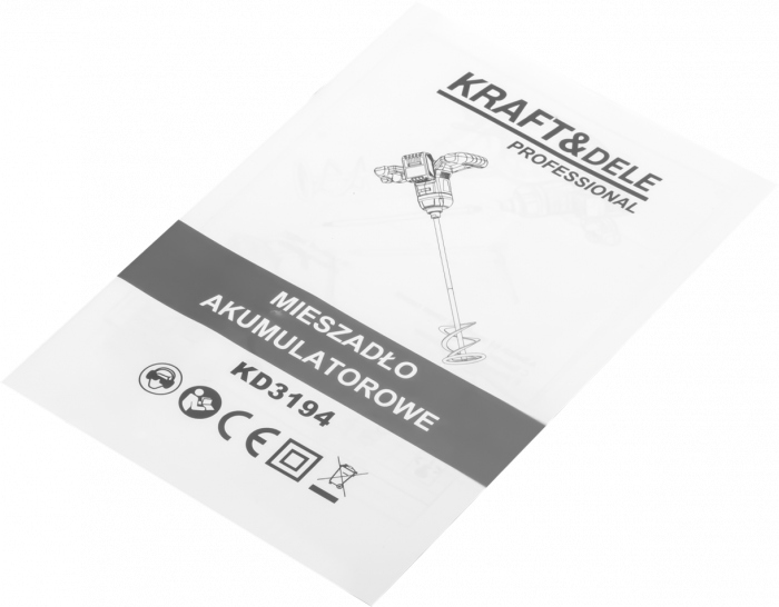 Malaxor mixer cu baterie acumulator 2 x 20V 4Ah masina amestecat amestecator mortar vopsea (KD3194) [5]